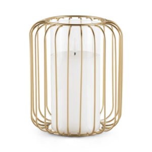Metal Wire Lantern with LED Candle (H18cm)