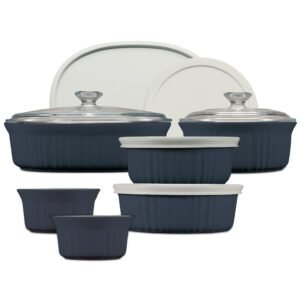 CorningWare French Colors 12-piece Oval Bakeware Set, Navy