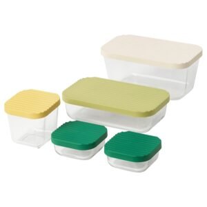 Food container with lid, set of 5