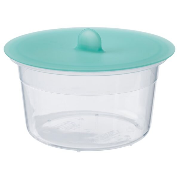 Food container with lid, round plastic/silicone, 750 ml