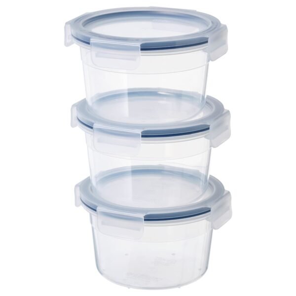 Food container with lid, round/plastic, 750 ml