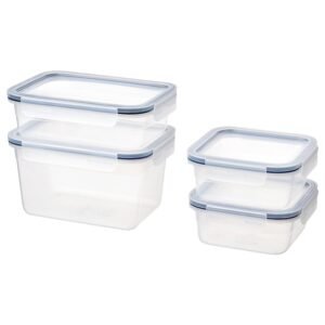 Food container with lid, set of 4